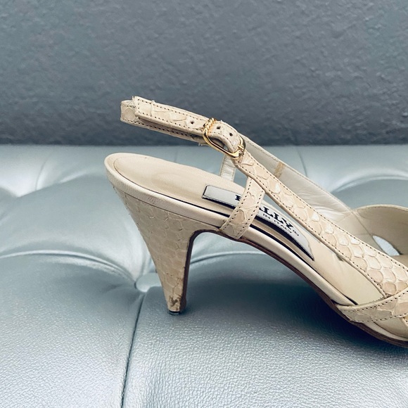 Vintage Bally Cream Peep Toe 3” Kitten Heels - Picture 7 of 9